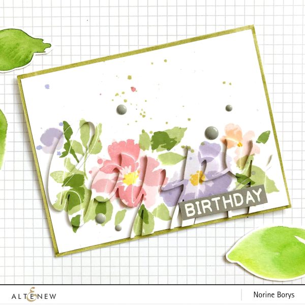 Altenew Stenciled, Die Cut and Stamped Card – Velvetlemon